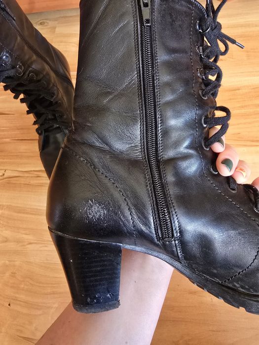 Buty botki skóra krakuski czarne rozmiar 39