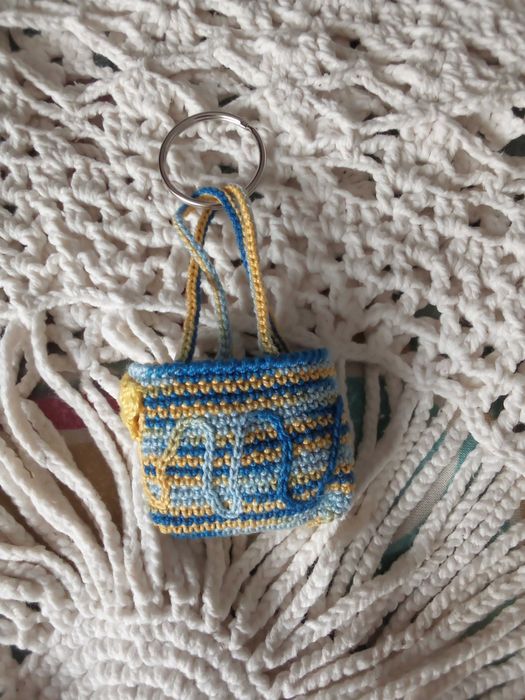 Porta-chaves "tote bag" em crochet