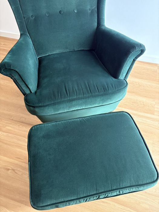 Poltrona Sofá STRANDMON Ikea verde veludo