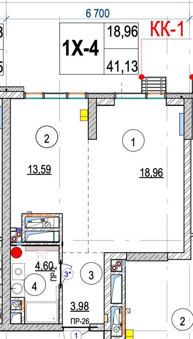 Видова 1 кім квартира 37.79м2 в ЖК Метрополіс будинок 3