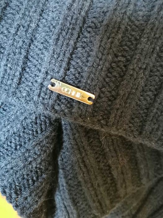 Granatowy komin Ochnik 50% wełny