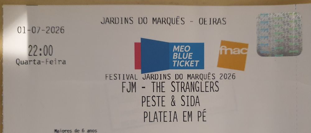 Bilhete THE STRANGLERS (01/07/2026)