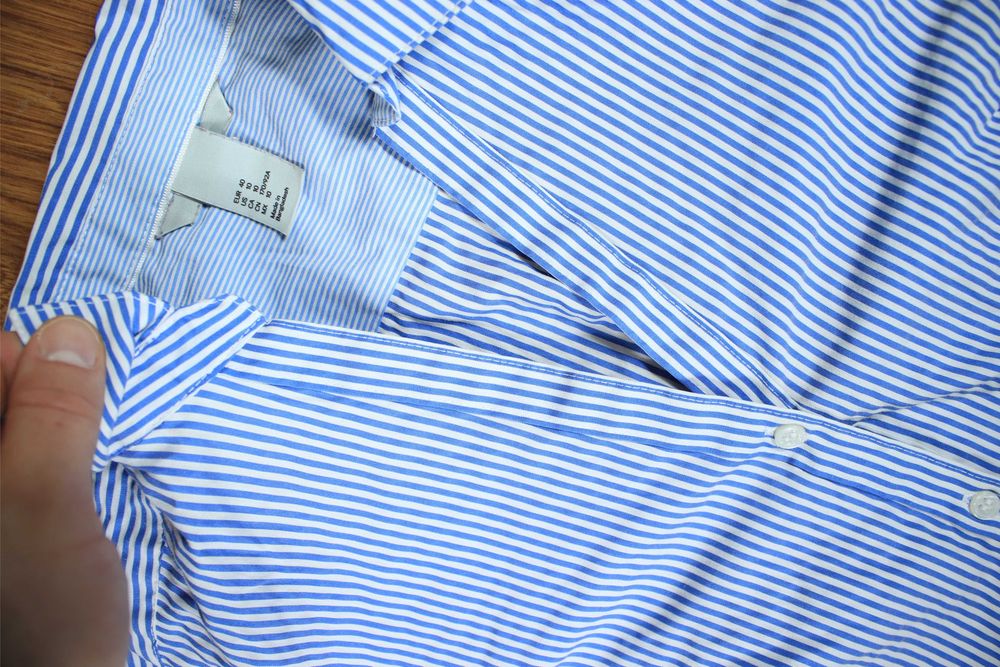 Koszula H&M r. 40 damska w paski nieb-biała dł rękaw bawełna