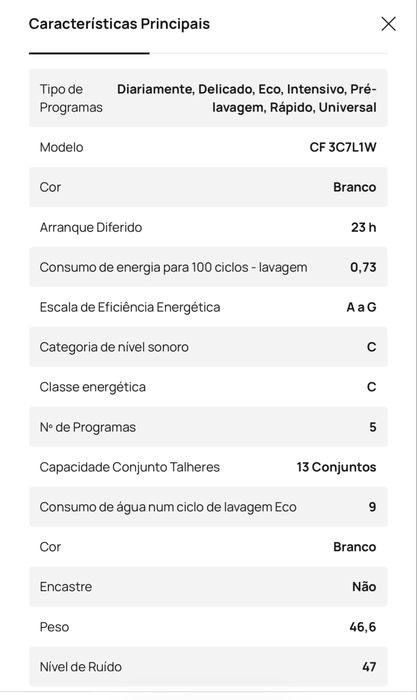 NOVA - Máquina Lavar Loiça CANDY CF 3C7L1W 13 Conj -