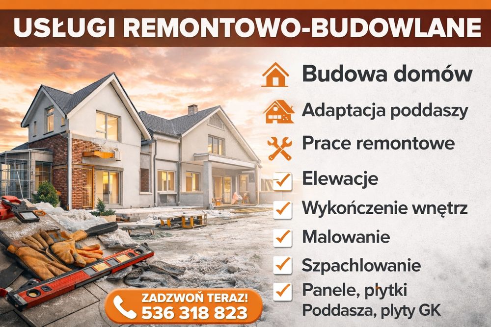 Usługi remontowo-budowlane, pokrycia