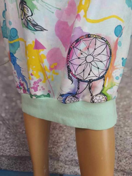 Sukienka damska maxi oversize w wielokolorowe wzory