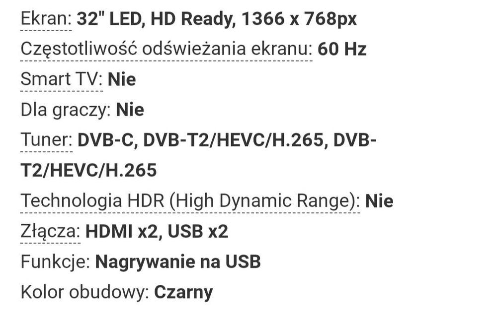 Telewizor lin 32 cale
