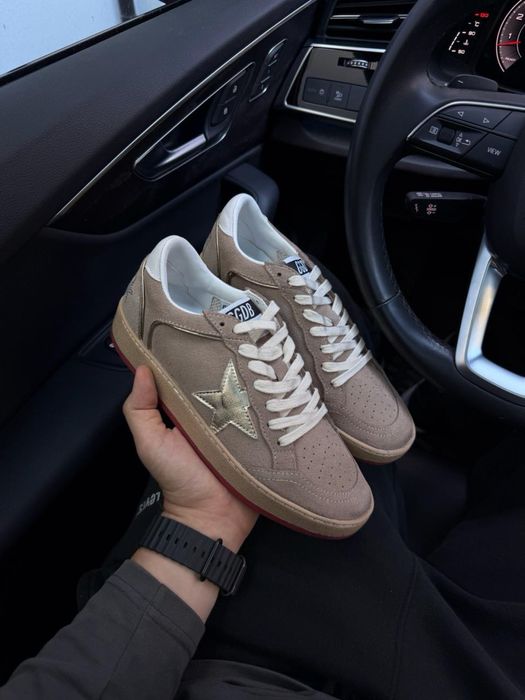 Повний комплект! Жіночі кросівки Golden Goose Suede Ball Star Sneakers Beige голден гус бежеві