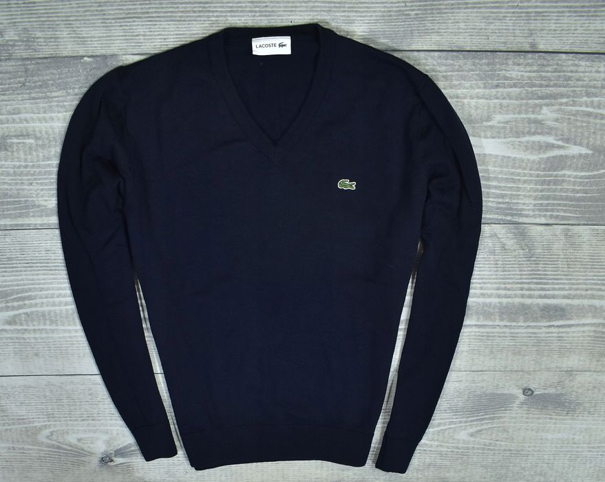Lacoste Granatowy Wełniany Sweter Męski M
