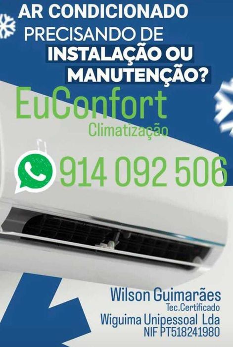 Instalação, manutenção e higienização de ar condicionado.