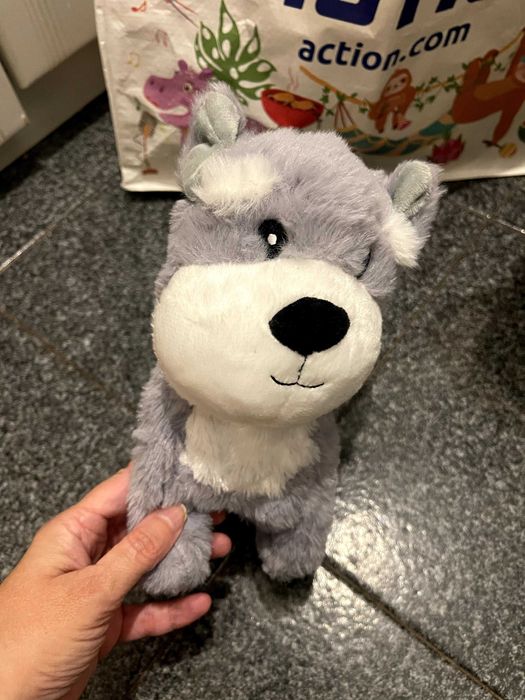 Peluche Cão Husky Cinzento Muito Macio