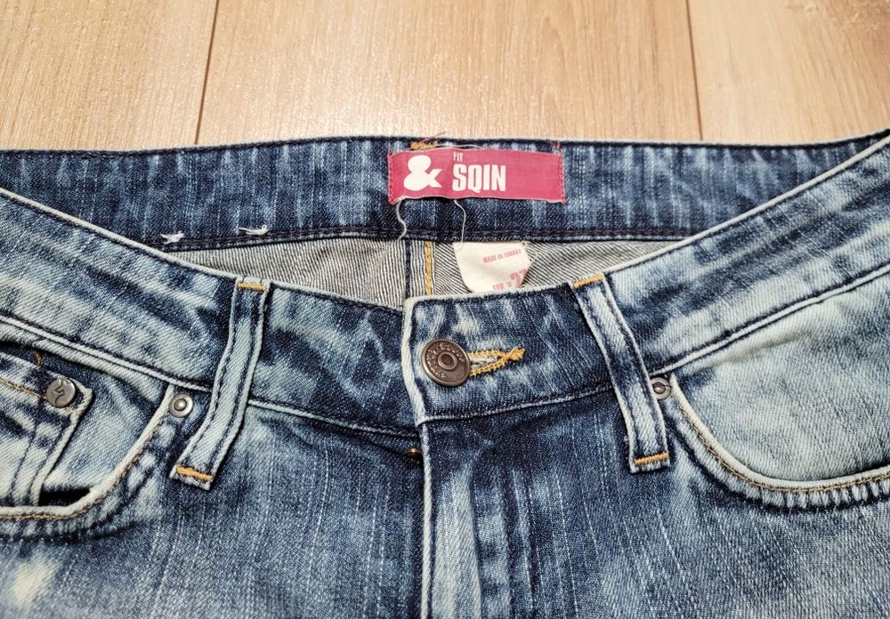 Jeansy damskie slim leg poprzecierane H&M roz 27 36/S/8