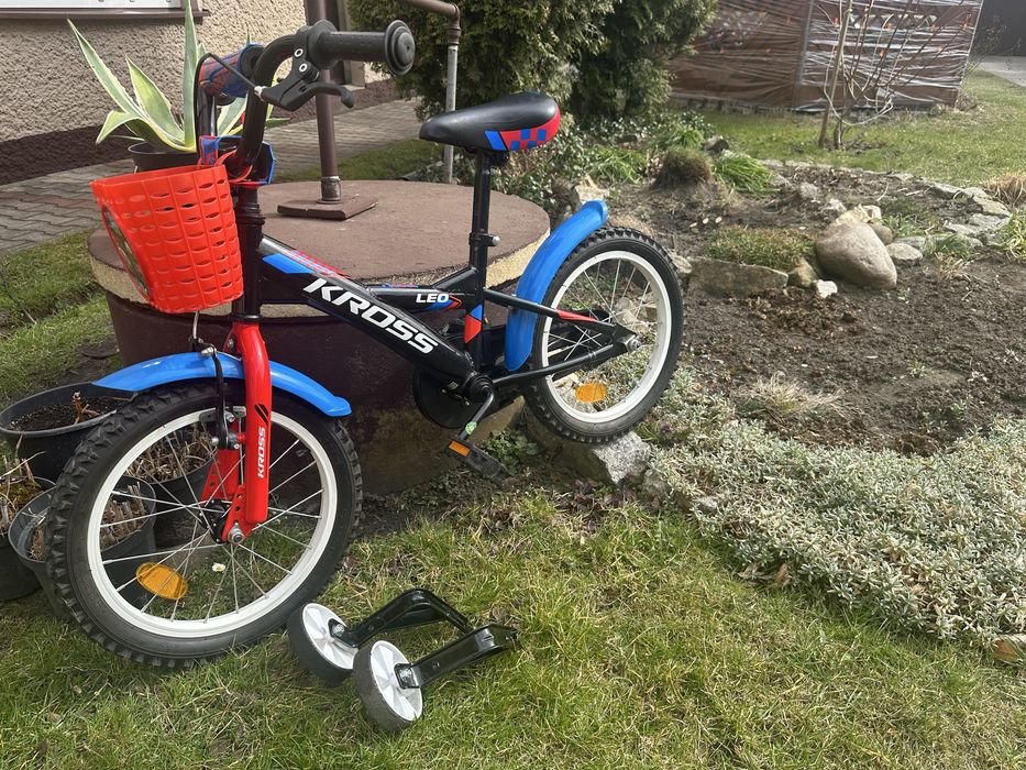 KROSS Leo rowerek dziecięcy, 16 cali, Black Red Blue