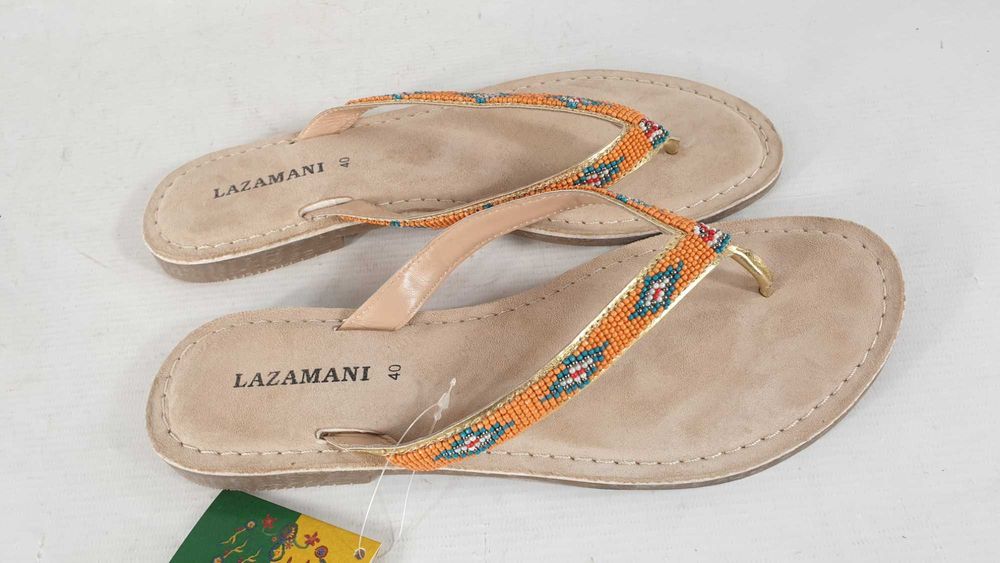 LAZAMANI japonki klapki  damskie  SKÓRA ROZMIAR 40
