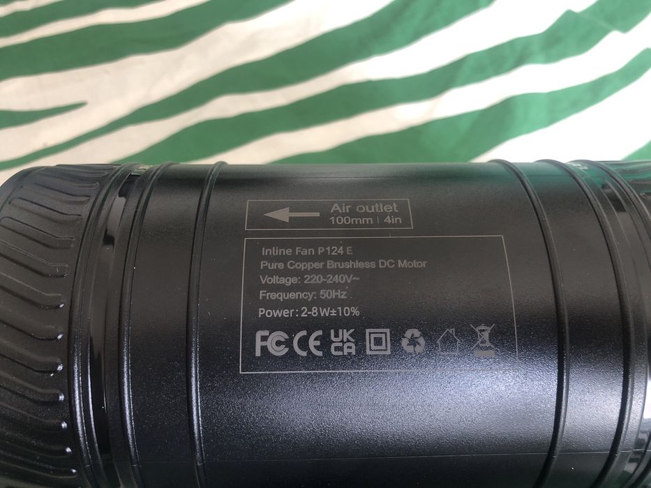 Inline fan P124 FB04E