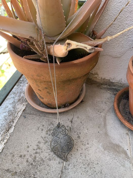 Fio com coração de viana 8 cm cordão ajustável