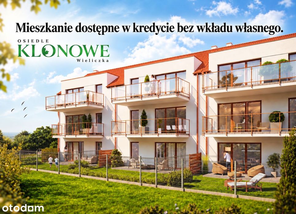 3-pokojowe mieszkanie 54m2 z dużym ogródkiem, Grottgera, Wieliczka