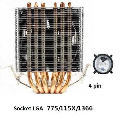 Процесорний кулер Lanshuo 6 трубок TDP 130 ват
