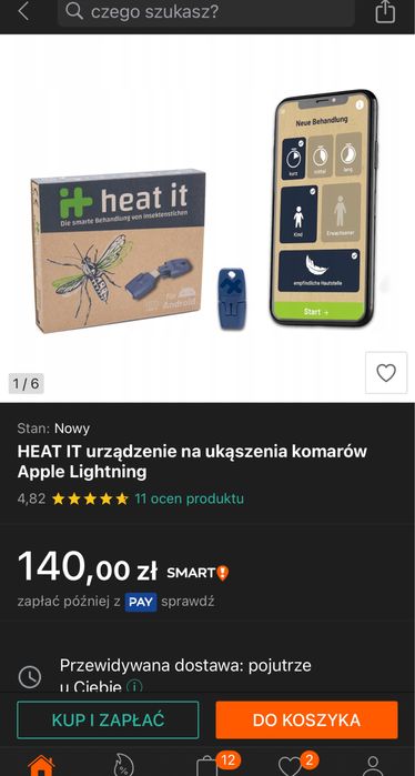 HEAT IT urządzenie na ukąszenia komarów Apple Lightning