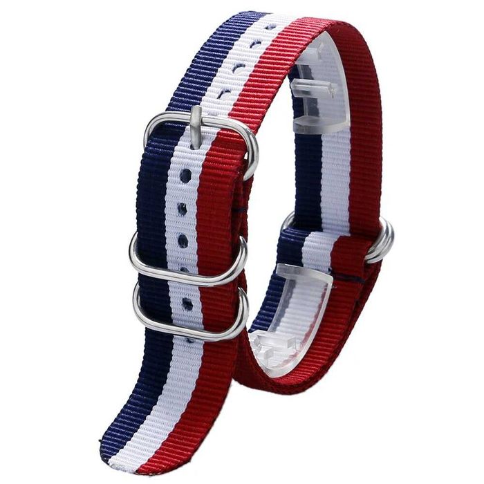 Pasek do zegarka NATO Ring Silver różne wzory i rozmiary