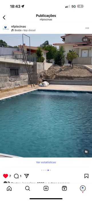 Instalação de tela armada casa de máquinas e construção de Piscinas