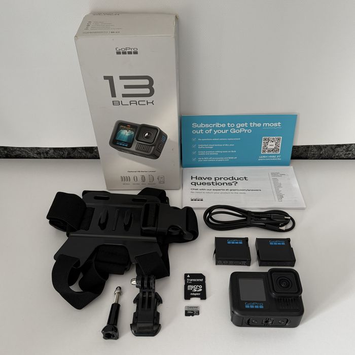 Екшн камера GoPro Hero 13 Black гоу про 2 акумулятора для хоббі спорту подорожей мотоцикла велосипеда HyperSmooth 6.0 відео 5.3K/60fps