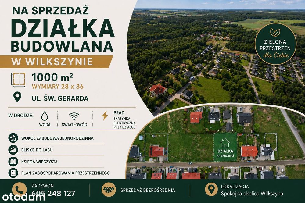 Działka budowlana w cichej okolicy, 1000 m²