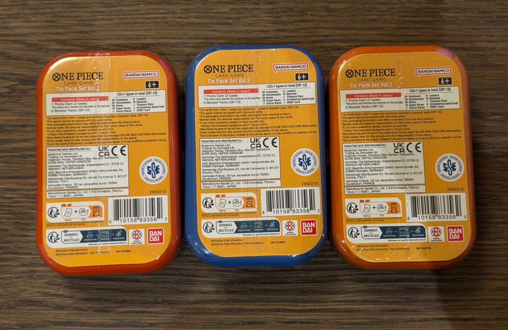 One Piece Card Game Tin Pack Set Vol.2 - 3x Puszka