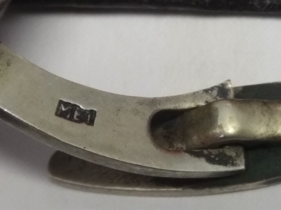 Polskie spinki do mankietów Met srebrzone Vintage Prl