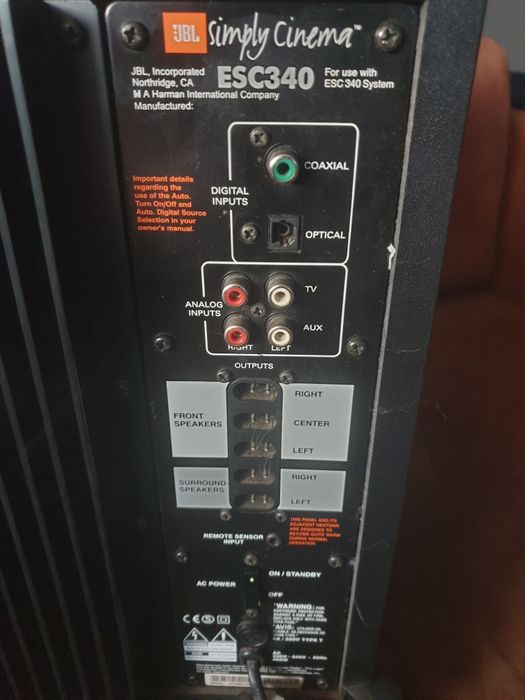 Subwoofer aktywny JBL ESC340 450W 5.1 CH ze wzmacniaczem