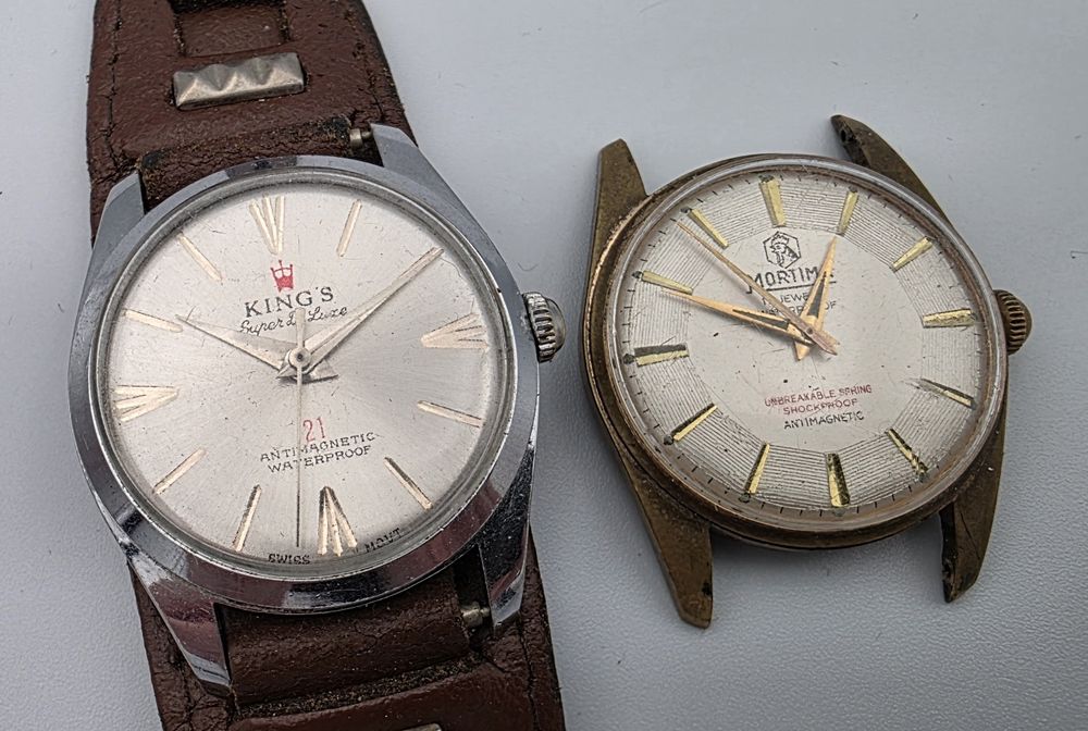 2 zegarki męskie Kings i Mortima nakręcane mechaniczne