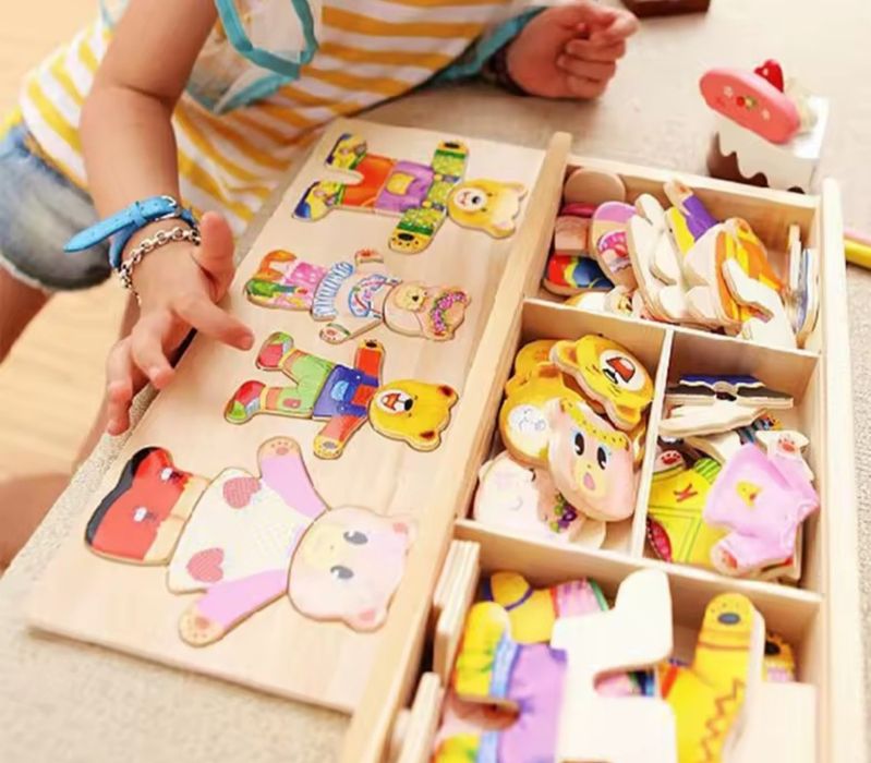 60el. Układanka Drewniana Rodzina Misziów