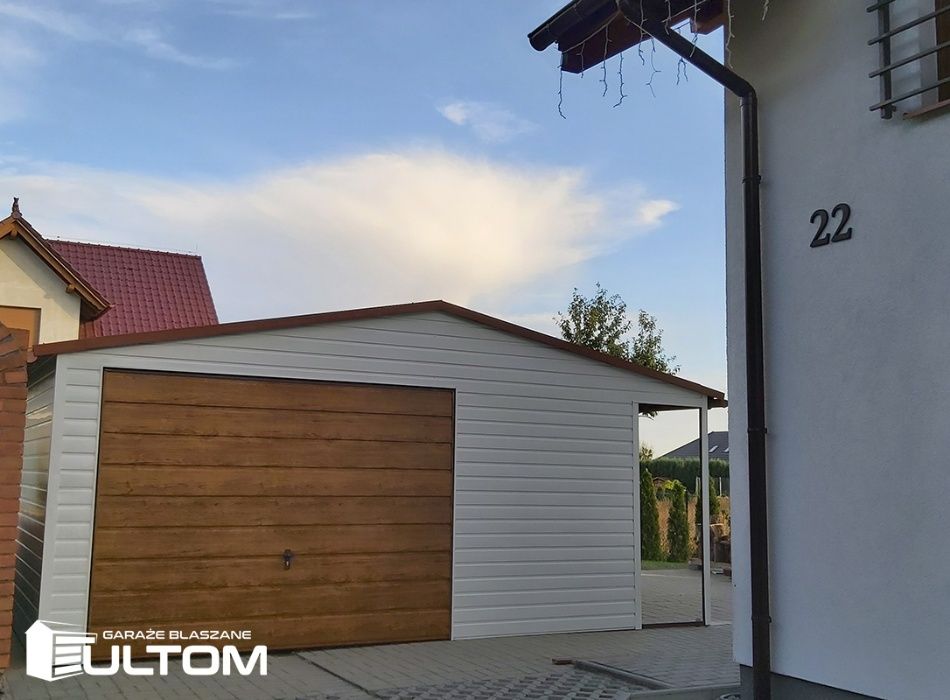 Garaż blaszany imitacja drewna blaszak 7x5 profil