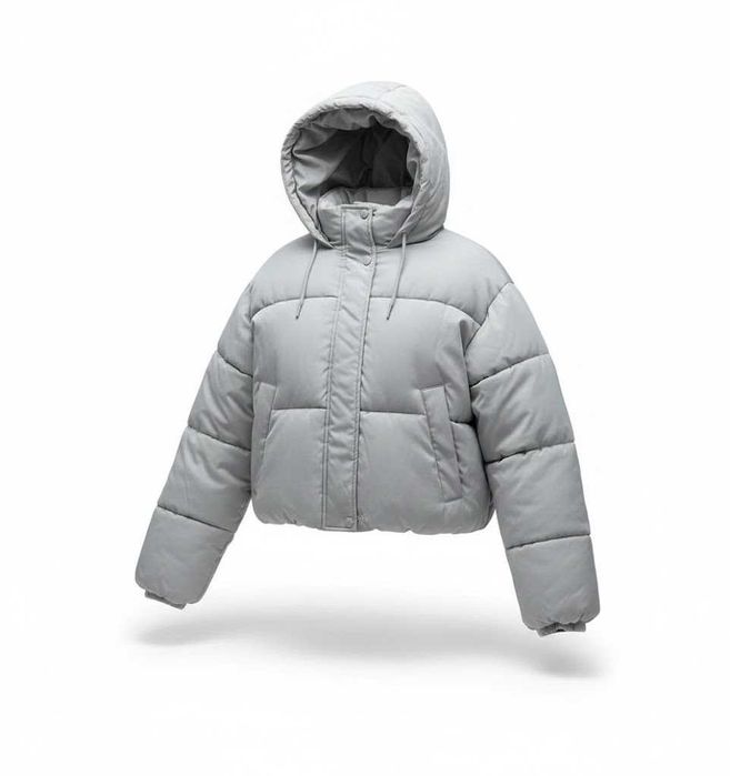 Куртка укорочена пуффер pull&bear стьобана пуховик