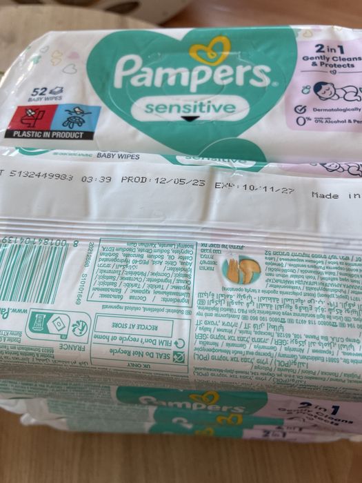 Chusteczki Pampers sensitive 10x 52 sztuki