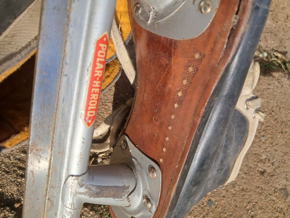 Łyżwy 40 Stare PRL Polar Herold rozm 7 skóra Old School wystrój Loft