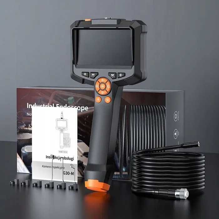 Kamera Inspekcyjna Warsztatowa ENDOSKOP 5M FULL HD LCD Boroskop Do Rur
