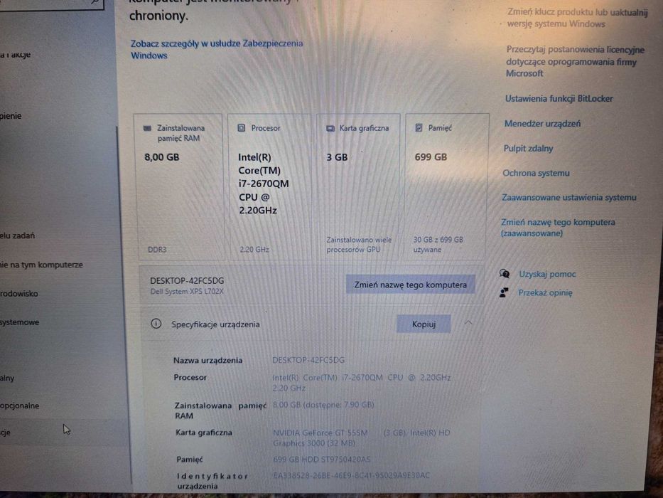 Laptop Dell XPS L702X. 8GB RAM, GeForce GT 555M