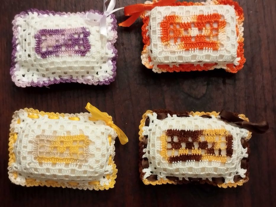 Porta sabonetes em croché, diversas cores