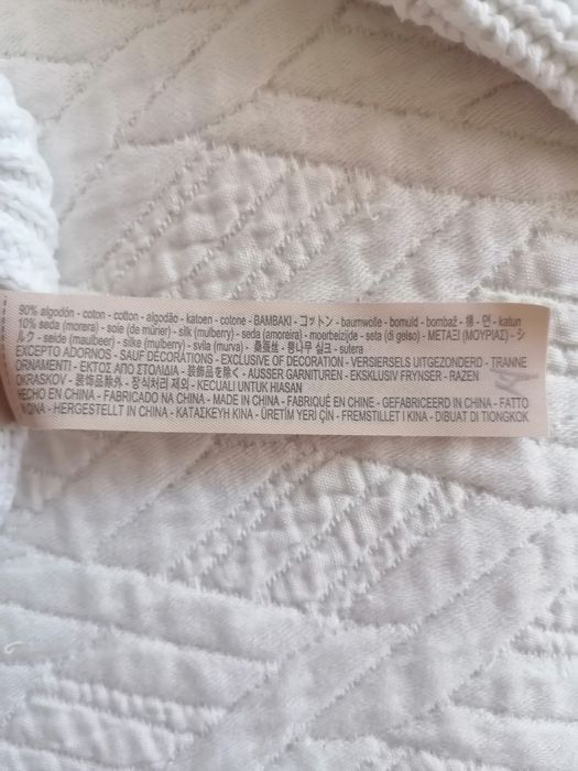 Casaco branco de seda algodão Massimo Dutti