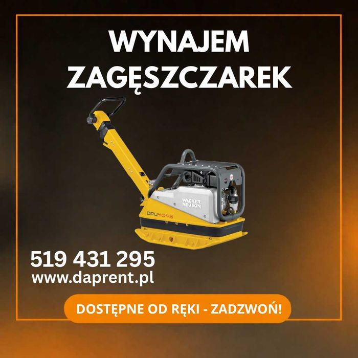 Zagęszczarki i stopy wibracyjne | Wynajem Odbiór Oświęcim