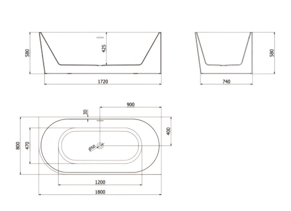 Nowa wanna Mexen Mia 180x80