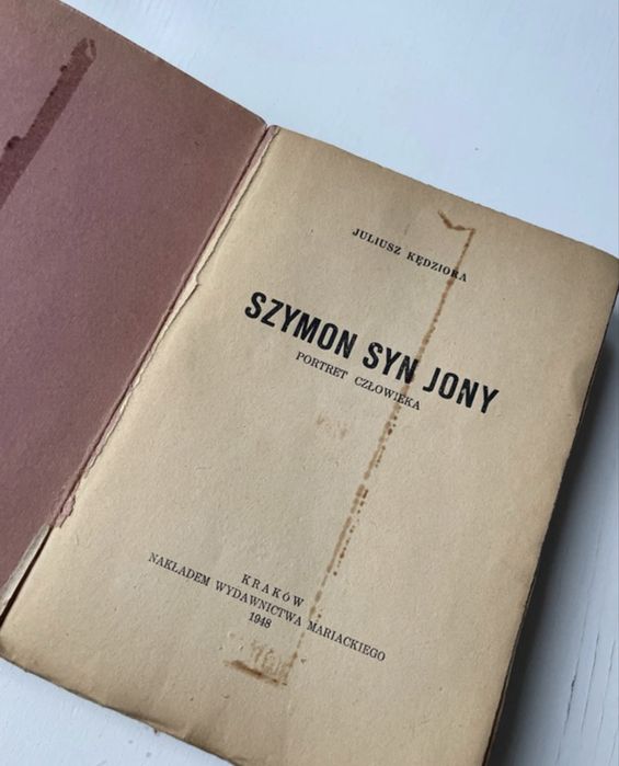 Juliusz Kędziora Szymon syn Jony wydanie 1948