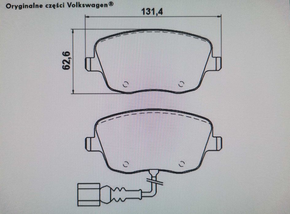 Оригинальные тормозные колодки передние VAG, Skoda, Seat, VW, 288 диск
