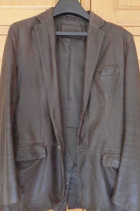 Casaco em pele com colete Massimo Dutti tamanho L