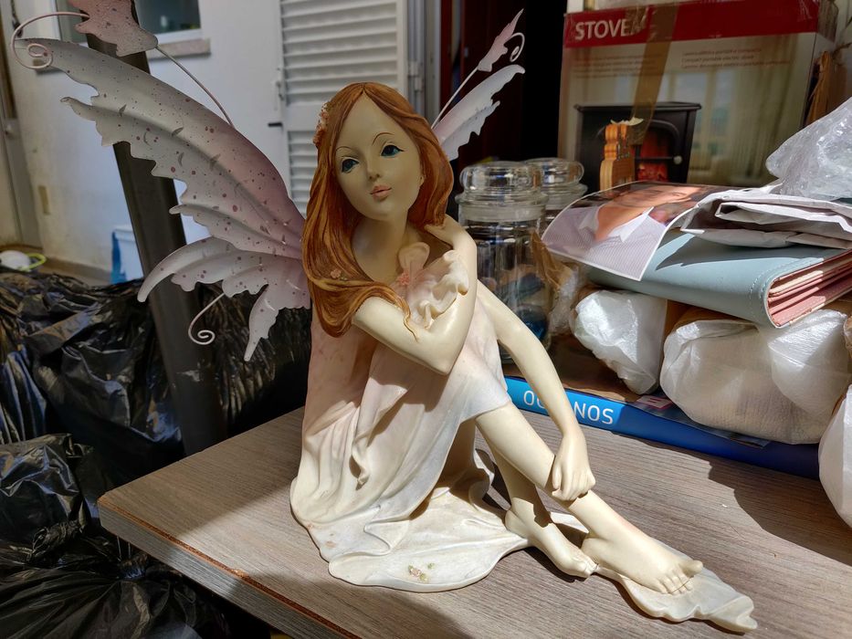 Estatueta Fada Grande Rosa