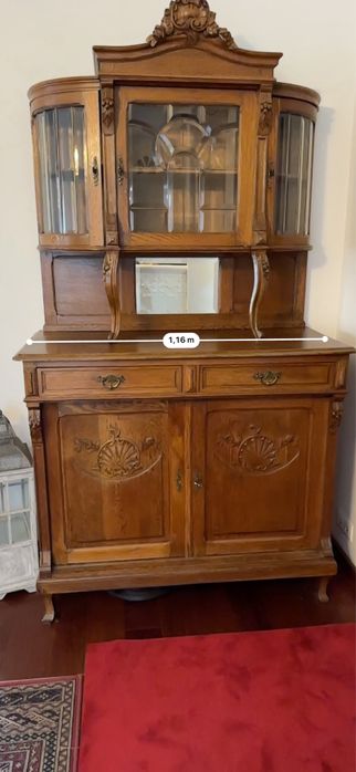 Antyczny dębowy kredens Ludwikowski z XIX wieku