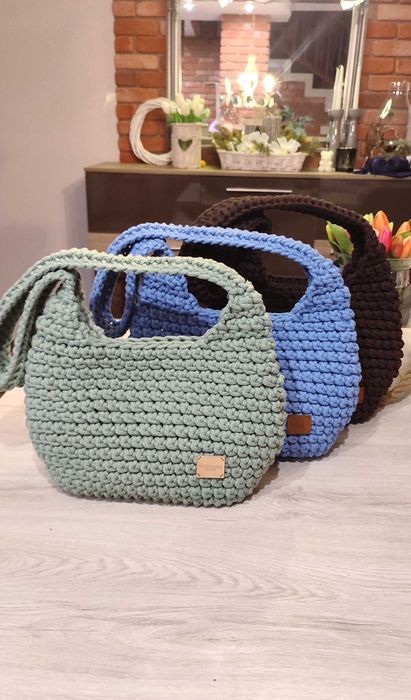 Torebki ze sznurka bawełnianego handmade