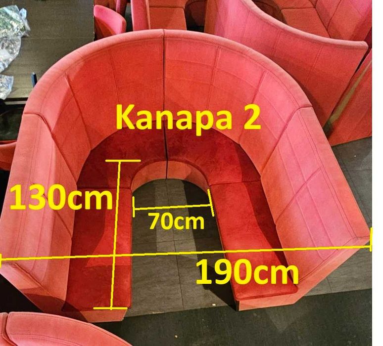 Kanapa barowa w kształcie U w 3 rozmiarach