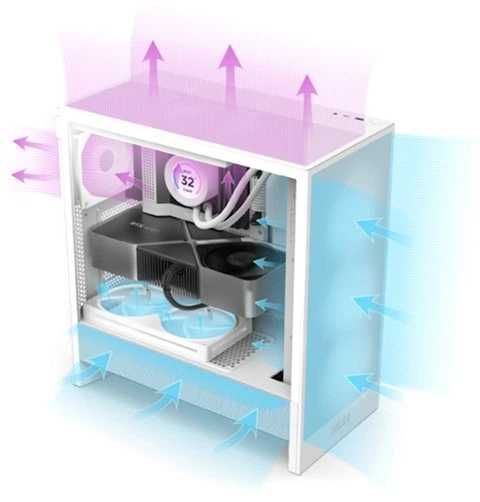Корпус для ПК NZXT H5 flow RGB, білий